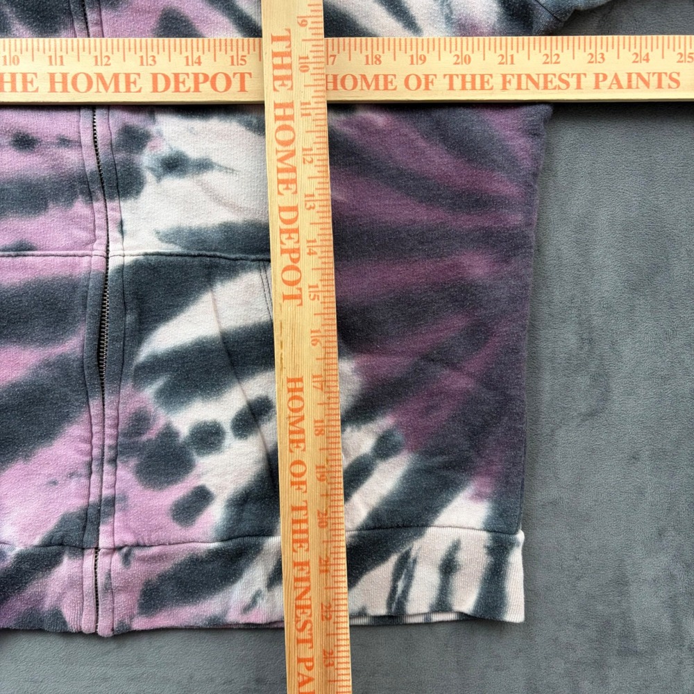 Victoria's Secret PINK Tie Dye Full Zip Hoodie Purple Black White Large - Picture 6 of 6